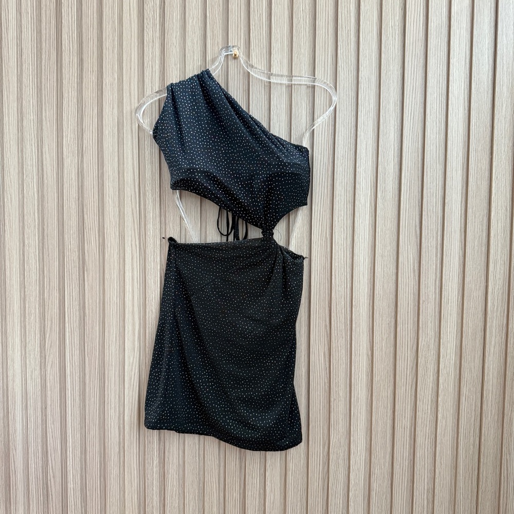 SHEIN Black Asymmetrical One-Shoulder Dress
